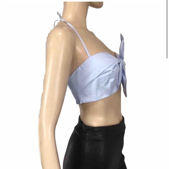 DRESS FORUM baby blue crop top front bow - Picture 2 of 16